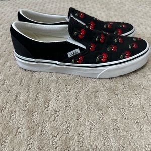 Excellent condition Vans Cherry slip ons women 8.5/men 7